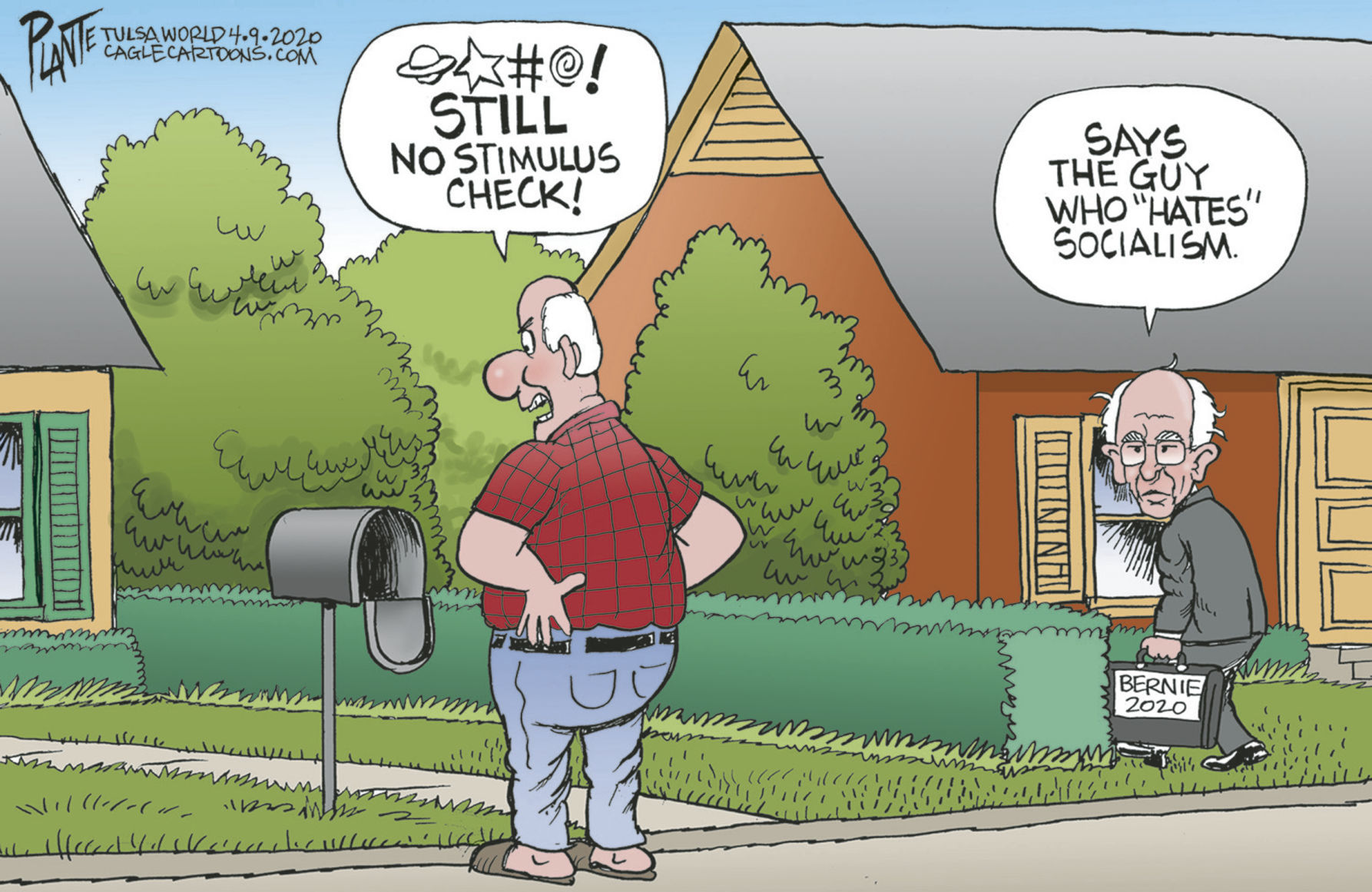 Bruce Plante Cartoon: Bernie Sanders and the stimulus check
